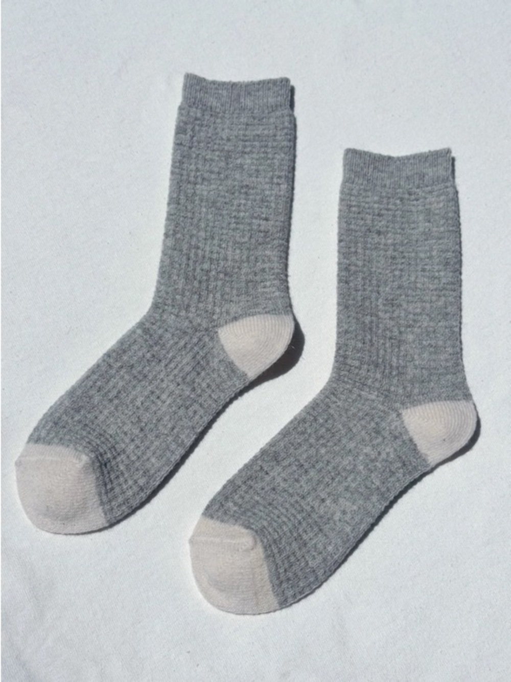 Le Bon Shoppe Wool Waffle Socks : Stone
